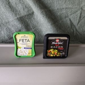 mini Brands Athenos Feta Cheese & Black Label Bacon Bits 2pc Toy Set Black Green
